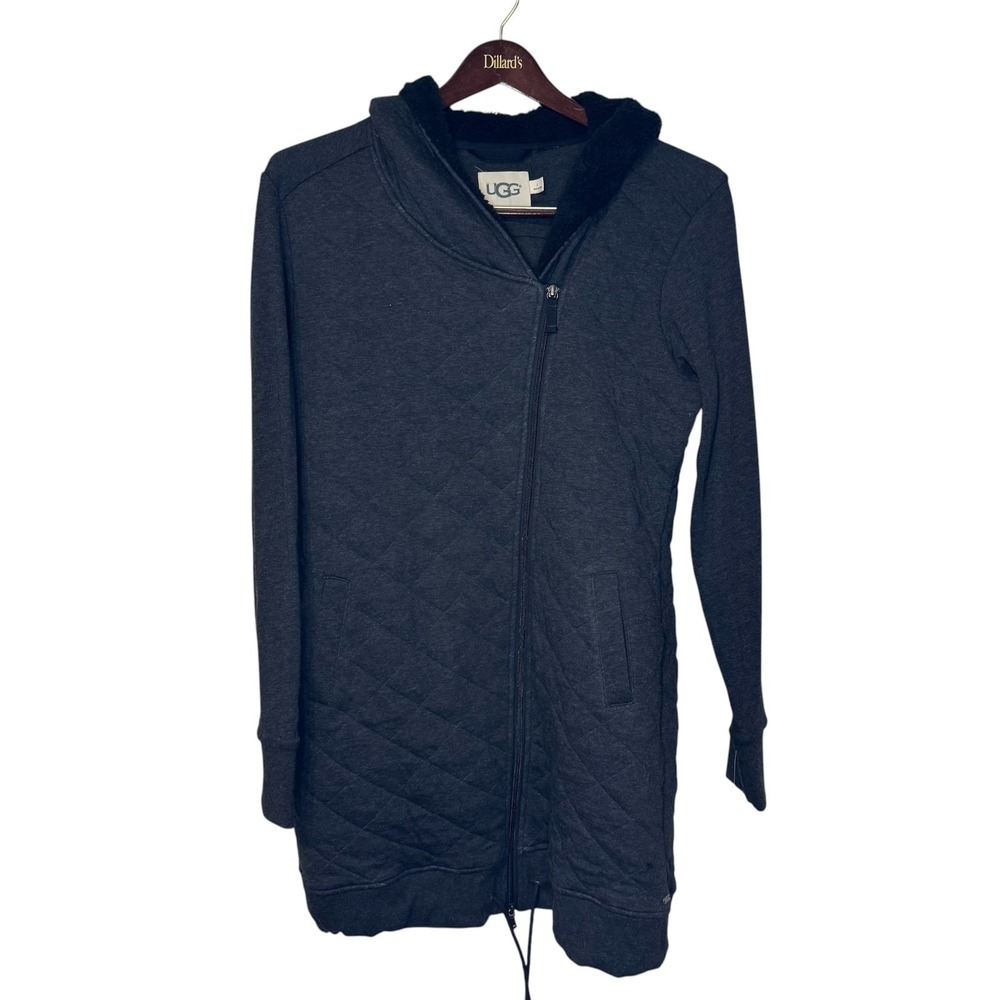 UGG Australia Women's Jacket Kayla Quilted Hoodie Asymmetrical Black Large NWT
